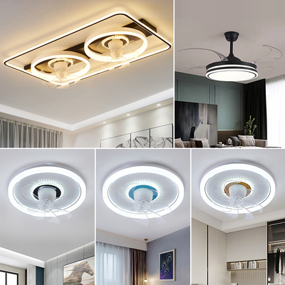 360°摇头吸顶风扇灯2025客厅家用房间餐厅卧室LED静音一体吊扇灯