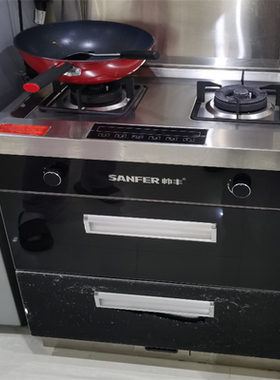 SANFER帅丰集成灶V5-3燃气灶厨房配件黑色钢化玻璃面板门板定制