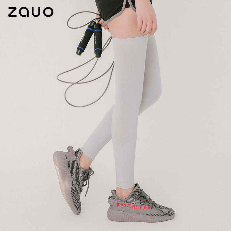한국 ZAUO 자외선 차단 다리 커버 야외 사이클링 스포츠 러닝 여름 아이스 실크 레깅스 남성과 여성을 위한 무릎 슬리브