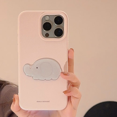 ins风可爱小灰象17pro max苹果16手机壳硅胶iphone14适用13立体贴