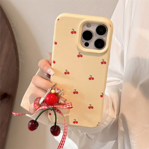 ins小樱桃挂件适用苹果17手机壳18pro max少女可爱iphone14全包13
