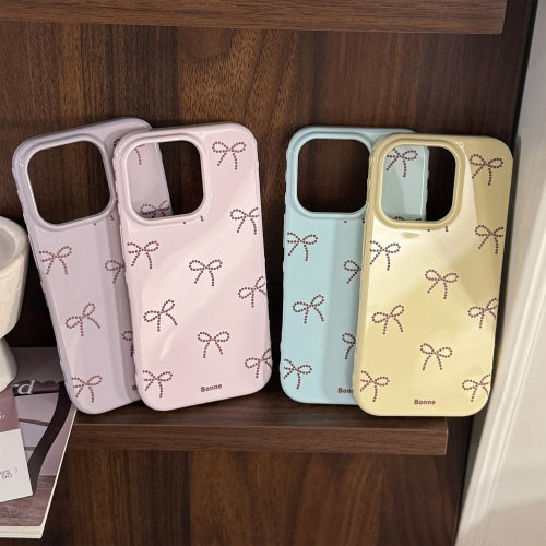 ins风满屏蝴蝶结苹果17pro max手机壳iphone15适用14软套16韩系12