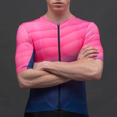 SPEXCEL盛夏红色渐变短袖骑行服