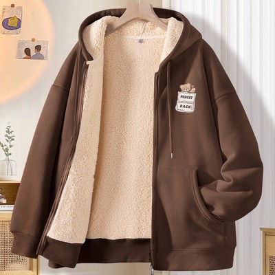 厚外套女士冬季卫衣百搭上衣2025新款加绒加厚冬装秋冬款女装开衫