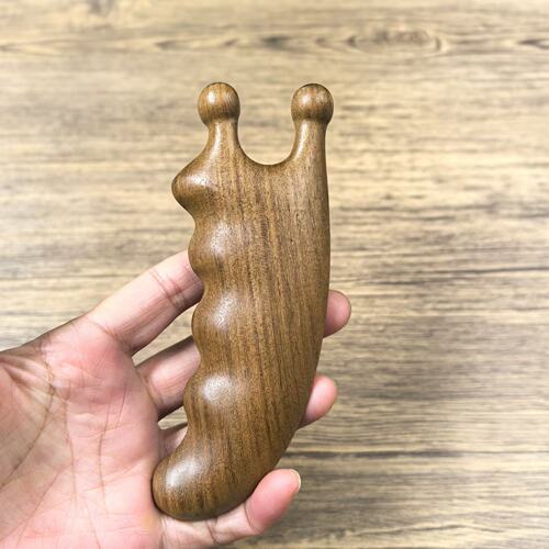 新款绿檀多功能柳叶鼻刮按摩器头疗防脱发眼部刮痧瘦脸提拉拨筋棒