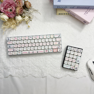 蜡笔小新邦布HelloKitty等主题61 圆润键盘办公moa 21键盘组合套装