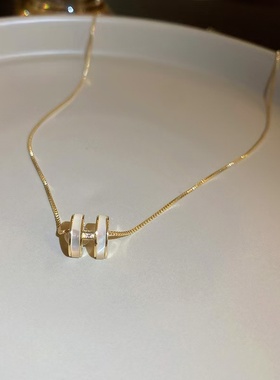 韩国轻奢真金电镀锆石锁骨链女