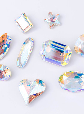 001SHIM闪烁白合集！平底烫底尖底钻美甲钻华 子DIY奥钻穿戴美甲