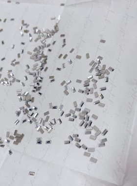 平底2510小长条 3.7x1.9mm 001白色 美甲奥钻DIY超闪堆钻穿戴美甲