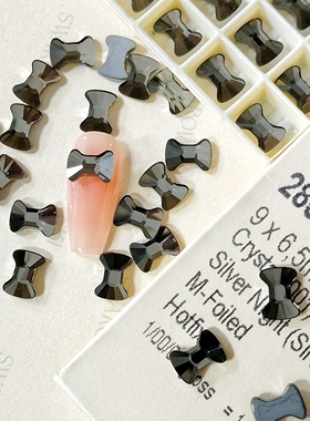 烫底异形钻 2858蝴蝶结 9*6MM 001SINI银色夜影 奥地利水晶美甲DI