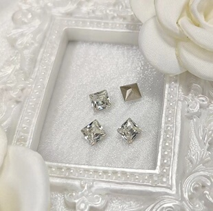 6mm 花式 石 4447公主方 美甲钻华子奥钻尖底正方超闪穿戴美甲 8mm