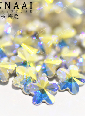 花式石 4744梅花 6MM 001AB白色幻彩  爆闪奥地利DIY