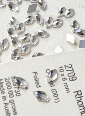 平底异形石 2709菱形 10*6MM 001白色 美甲钻华子奥钻饰品超闪