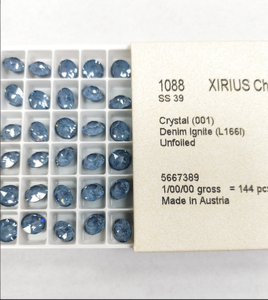 尖底钻  SS39  001L166I摩卡牛仔蓝 美甲钻华子奥钻超闪尖底堆钻