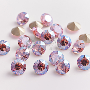 223MOL浅粉月光 美甲钻奥钻DIY华子超闪水晶 ss39约8.16mm 尖底钻