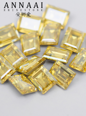 花式石4527冰糖 8*6MM 213MOL淡黄月光华子美甲钻超闪穿戴美甲