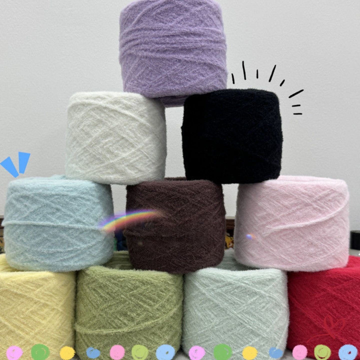8股卷毛棉花糖 慕斯线 柔软衣服毛衣围巾丝滑手工diy帽子编织围巾