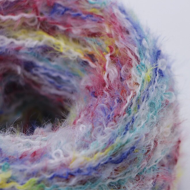 花式纱系列 段染羽毛圈圈 DIY马海毛彩色中粗毛线手工编织围巾线