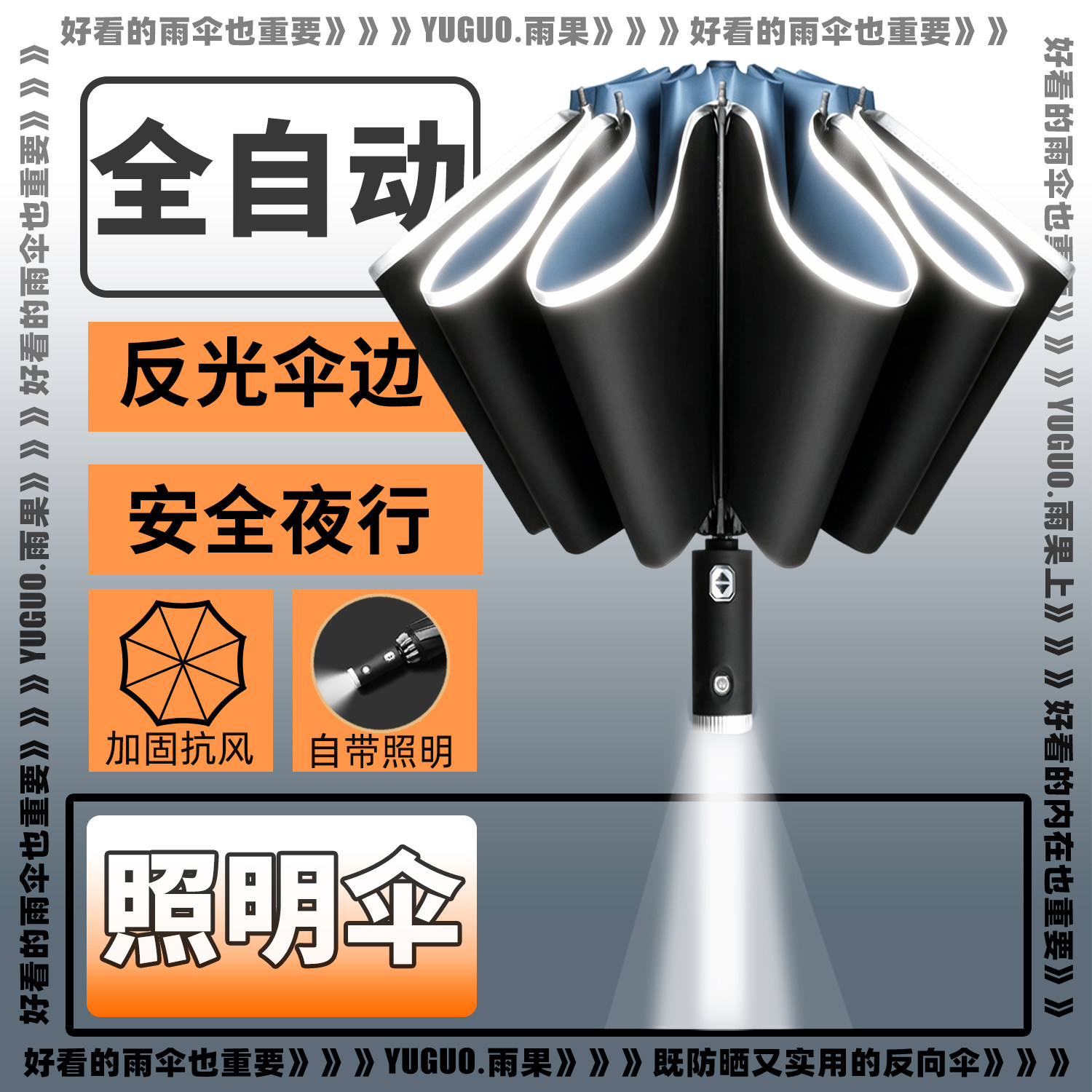 全自动雨伞折叠反向伞男女大号车载晴雨两用防晒紫外线手动遮阳伞