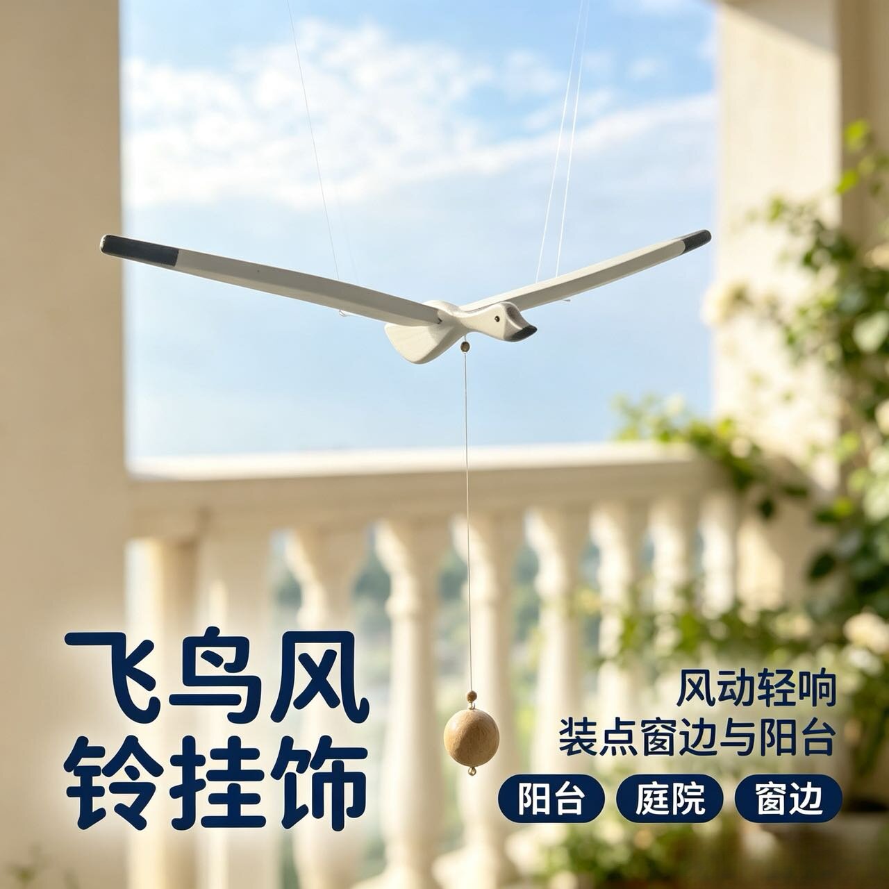 大雁空中吊饰小雁挂件会飞海鸥飘窗阳台平衡悬挂装饰创意平衡挂饰