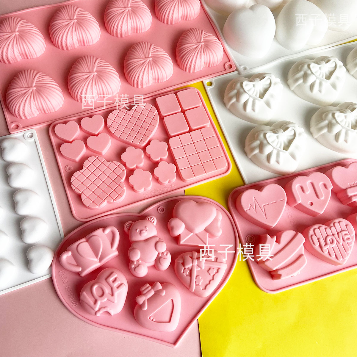 硅胶模具爱心巧克力慕斯