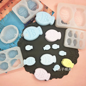 捏捏乐鲷鱼烧硅胶模具果冻蜡巧克力慕斯烘焙工具香薰蜡烛糖果模