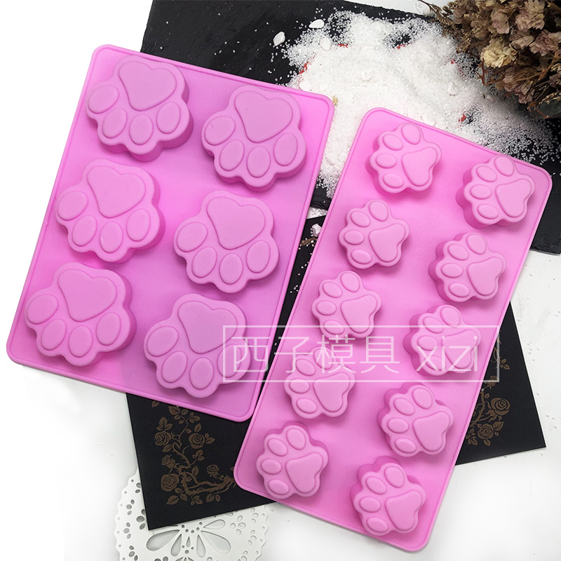 动物卡通狗狗脚印猫爪硅胶模具