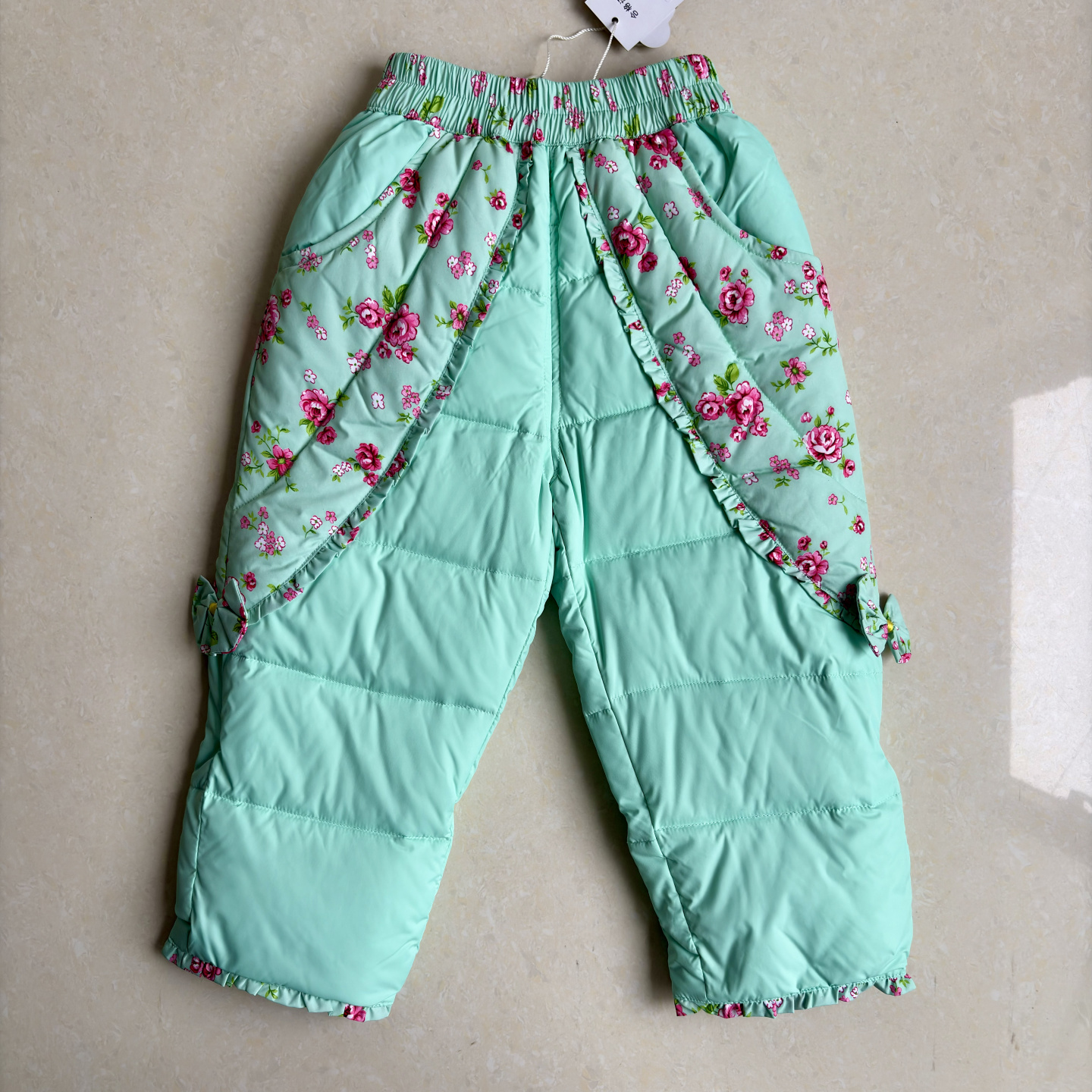 秋冬装女童羽绒内胆轻薄印花裤