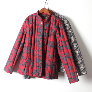 轻薄羽绒服中老年妈妈装 内胆秋冬保暖衣外套女百搭 印花大码