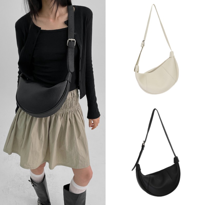 韩国线上品牌BLACKUP24秋 法式通勤复古羊角包单肩包饺子包斜挎包