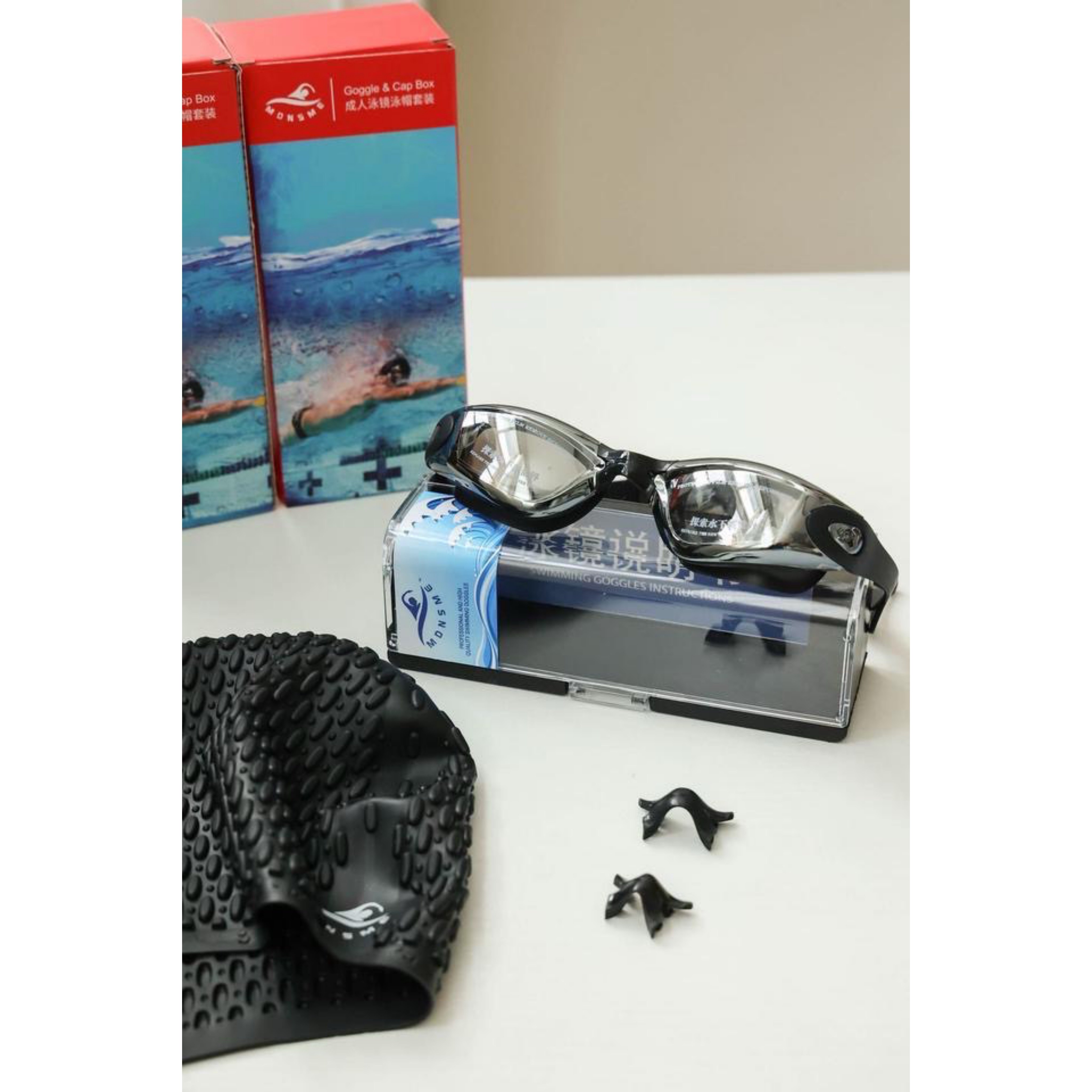 泳镜男女士高清近视防雾防水平光电镀大框游泳护目眼镜带耳塞装备