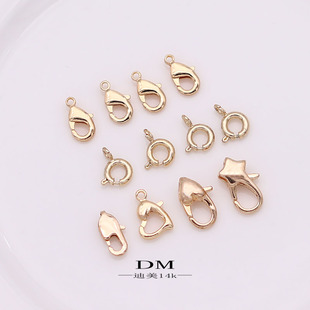 龙虾扣弹簧扣14K包金保色五角星爱心形手工diy手链项链饰品配件