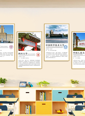 中国大学简介挂图海报大学励志名校介绍挂画学校教室布置装饰墙贴