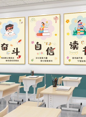 初高中班级文化布置自习教室学习标语墙贴辅导班培训机构墙面装饰