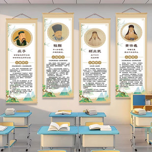 中国名人名言励志海报班级教室文化墙面布置装饰壁画孔子画像挂图