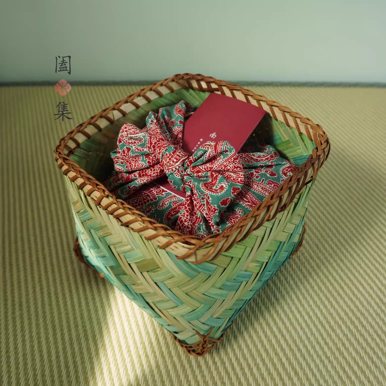 中式端午包装盒手工竹编篮子粽子礼品空盒国潮设计民族风茶叶点心