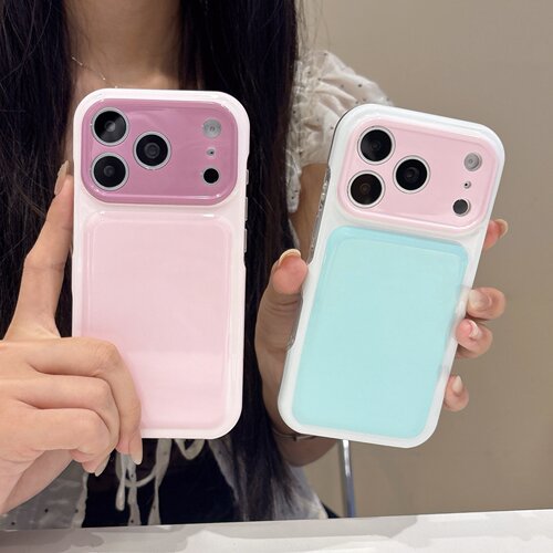 高颜值彩色色块17大视窗适用iPhone17promax手机壳16新16ProMax苹果15promax防摔少女创意精孔高级情侣保护套