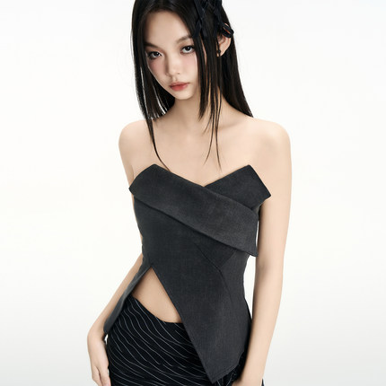 IUNAE LUMEN原创设计 25夏季性感辣妹抹胸背心显瘦裹胸短款上衣女