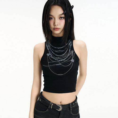 IUNAELUMEN辣妹链条设计背心