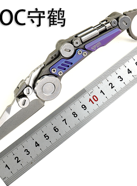 NOC折刀户外刀开刃的刀M390折叠刀高硬度锋利开快递刀钛合金小刀