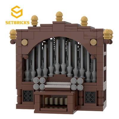 SETbricks创意设计乐器演奏管风琴模型摆件颗粒拼装积木益智玩具