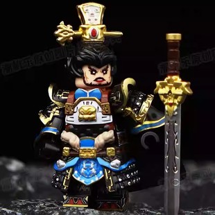 三国五虎将曹操孙权黄忠关羽刘备马超陷阵营盔甲拼装人仔积木玩具
