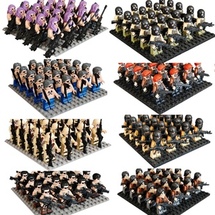 军事战争特种军团反派雇佣兵积木人仔适用乐高兵团拼装玩具礼物