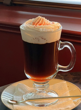 带把拿铁爱尔兰咖啡杯冷饮杯沙冰饮料杯玻璃水杯冰咖啡杯鸡尾酒杯