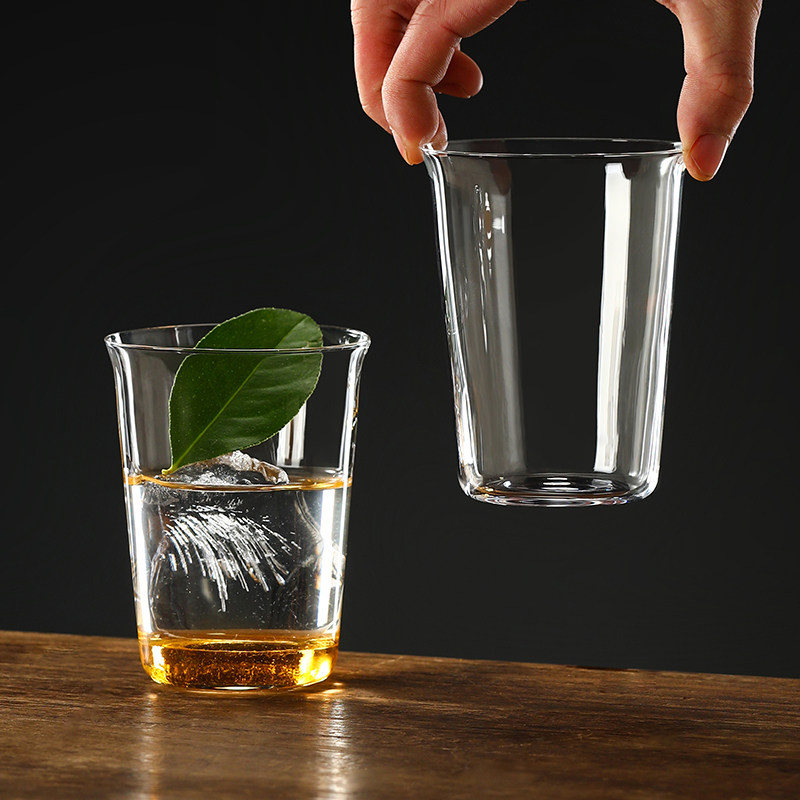 薄款水晶玻璃杯鸡尾酒杯果汁奶茶杯反口杯国风冷萃咖啡杯饮料杯子