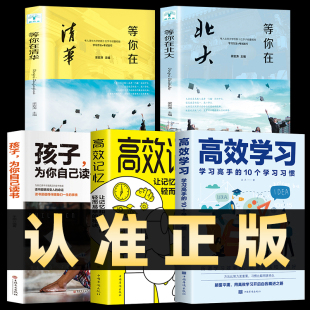 赠书签】全5册 高效学习正版+孩子为你自己读书+等你在清华北大高效记忆学习高手的10个学习习惯学习态度方法提高学习效率方法书籍