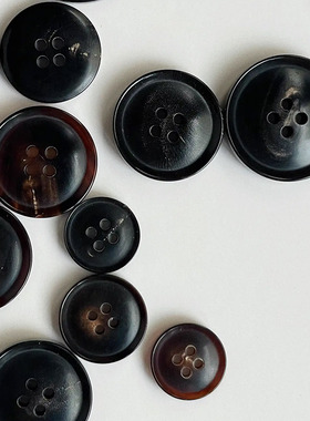 进口天然牛角钮扣diy适用于毛呢子西装男装女装大衣裤扣服装百搭