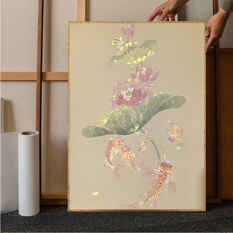 荷花小金鱼钻石画客厅2025新款好运锦鲤富贵吉祥十字绣点贴画带框