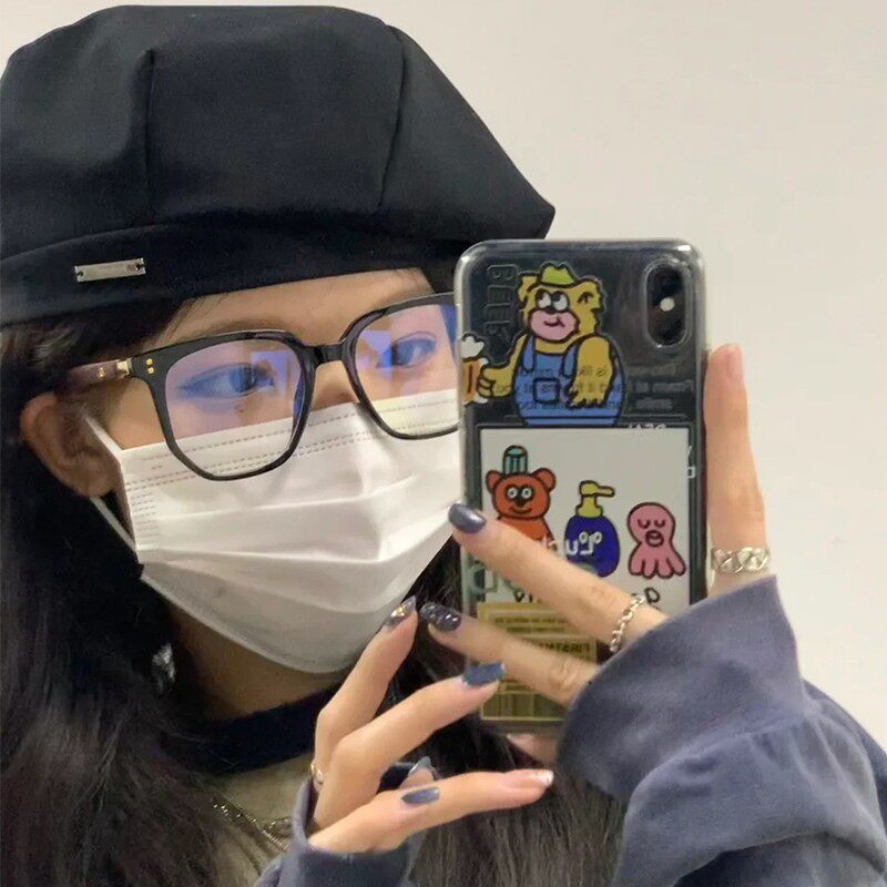 网红复古木纹腿透明眼镜框女抗蓝光眼镜近视可配大脸显瘦素颜神器