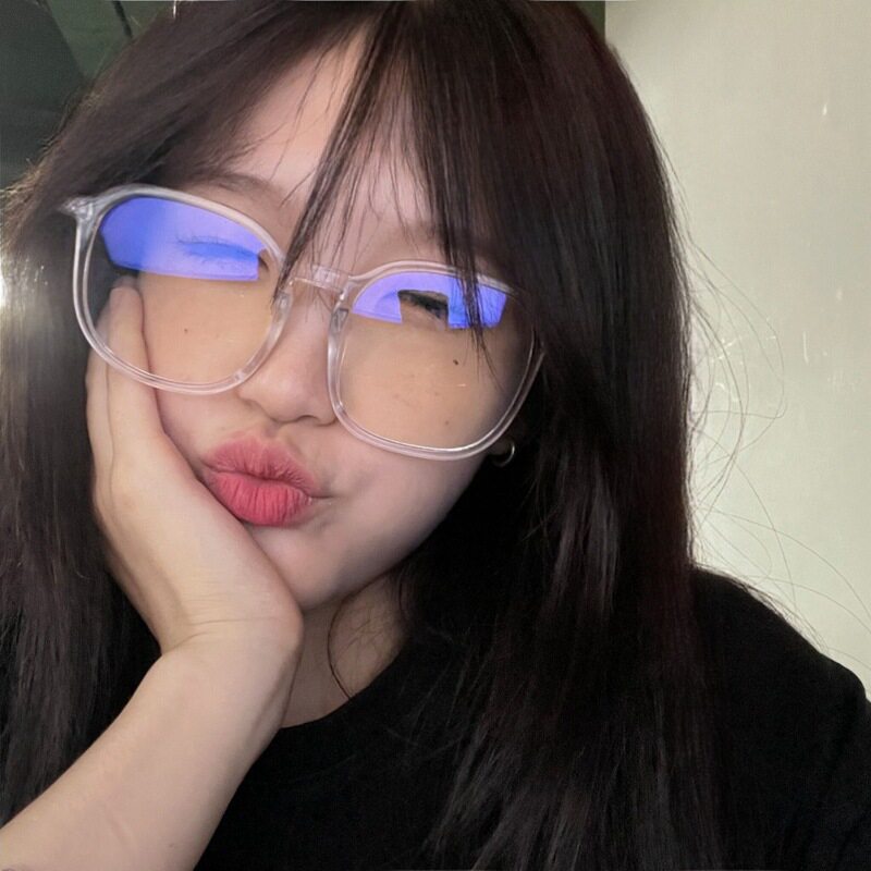 网红透明眼镜框女ins风白色大框素颜神器大脸显瘦可配度数近视男